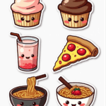 Food Art & Mini Characters - Sticker Sheet v5